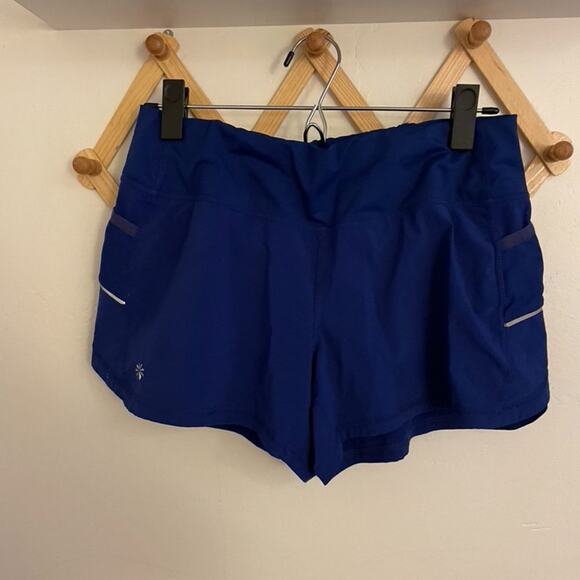 Athleta Shorts Women's Small Cobalt Blue Running Zipper Pockets Activewear - Picture 2 of 7